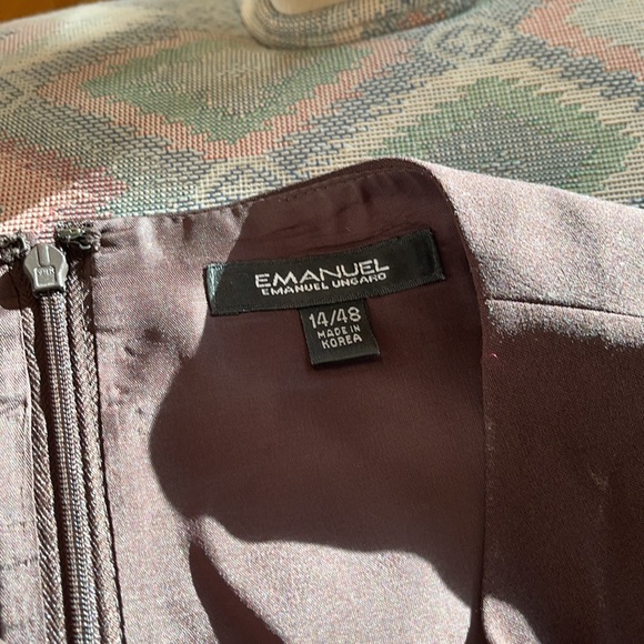 Brown Emanuel Ungaro suit dress. Below the knee. Fully lined. Sleeveless. Sz 14. - Picture 3 of 4